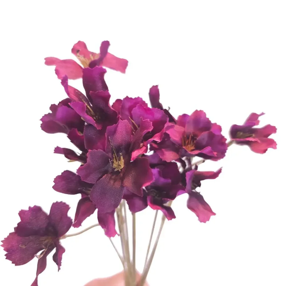 Artificial Silk Flower Stems Beige Purple Floral Craft Wedding Decor Lot of 53
